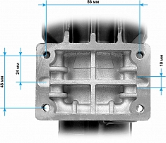 Размеры опорной площадки двигателя для алмазного бурения Messer DM180-1 Размеры опорной площадки двигателя для алмазного бурения Messer DM180-1